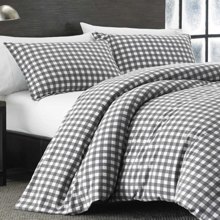 Eddie Bauer Preston Cozy Flannel Reversible Duvet Cover Set & Reviews
